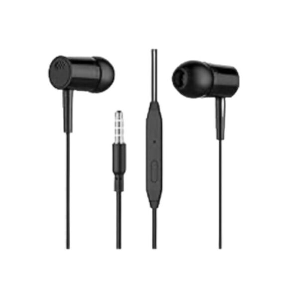 Earbuds Black Headphones Aux Ear Buds Wired Mic Basic 1 Pack Microphone OrB6 - Picture 1 of 2